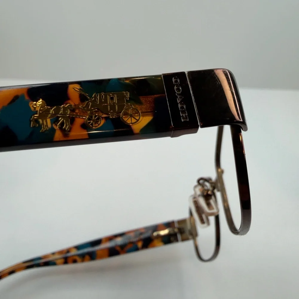 COACH EYEGLASSES HC5075/9244 (DARK BROWN/TEAL CONFETTI) 53•17•135 COACH GLASSES